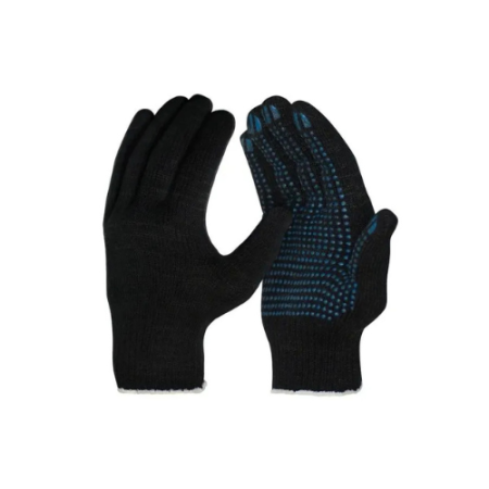 Перчатки х/б с ПВХ 6 нитей Люкс (7,5 кл. черные)