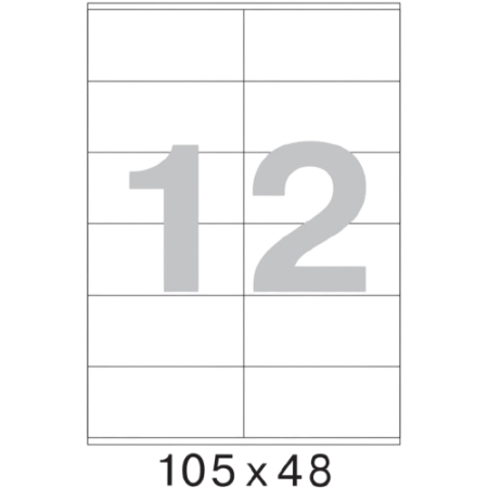 Этикетки самоклеящиеся 105х48 мм/12 шт. на листе А4 Этикетки самоклеящиеся 105х48 мм/12 шт. на листе А4