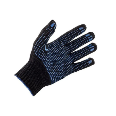 Перчатки х/б с ПВХ 6 нитей Люкс (7,5 кл. черные)