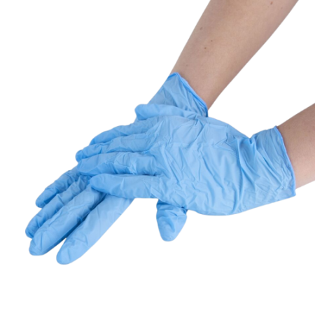 Перчатки нитриловые (голубые, размер M)