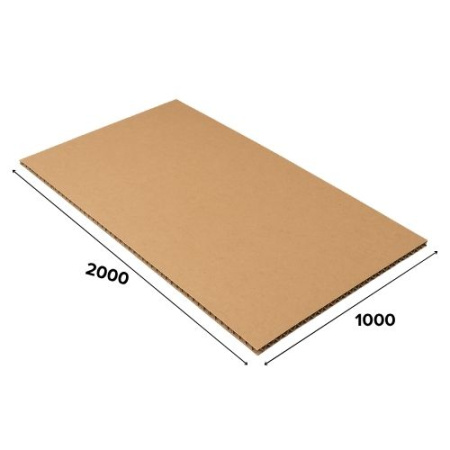 Листовой картон упаковочный трехслойный 2000*1000мм (Т-22)